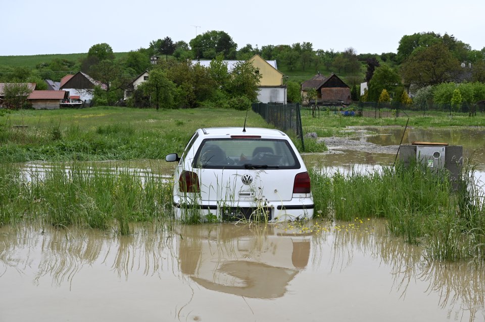 Povodeň v obci Horné Naštice. Foto - TASR