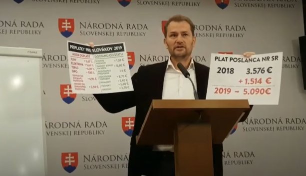 Igor Matovič kritizujúci zvýšenie platov