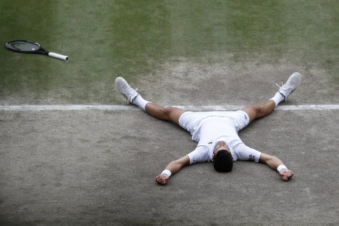 Radosť Novaka Djokovića po 20. grandslamovom titule. Foto – TASR/AP