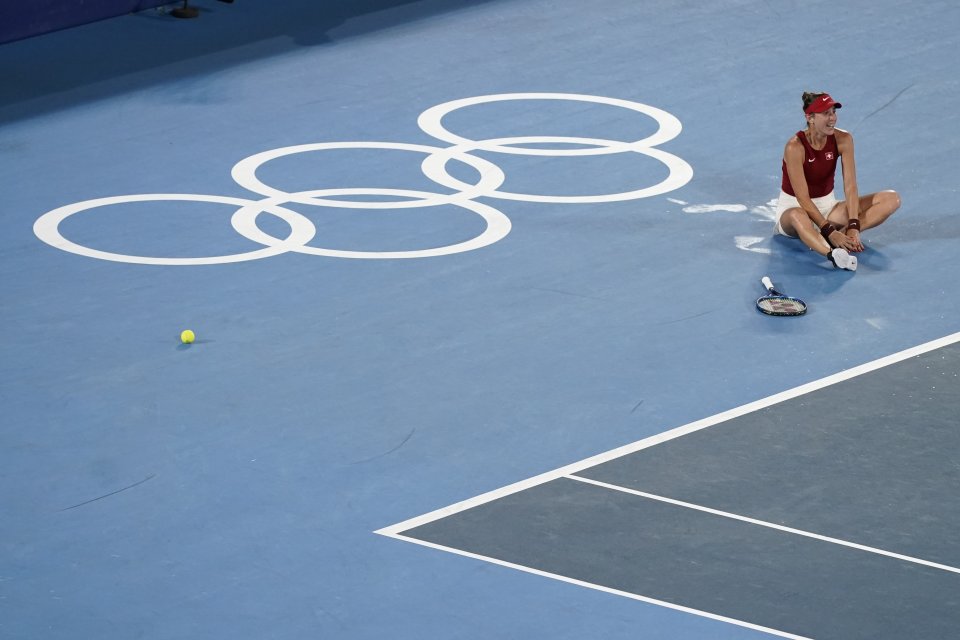 Belinda Benčičová po zisku olympijského zlata. Foto TASR/AP