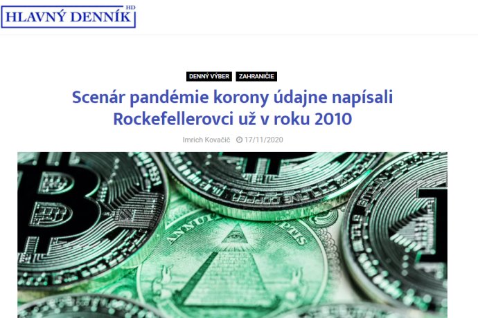 Hlavný denník nemôže byť na zozname stránky Konšpirátori.sk označený za web "so sporným obsahom".
