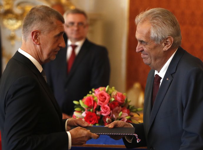 Prezident Miloš Zeman menuje za premiéra Andreja Babiša v roku 2018. Foto - TASR