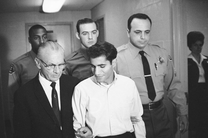 Sirhan Sirhan na súdnom pojednávaní po vražde senátora Roberta F. Kennedyho. Foto - TASR/AP