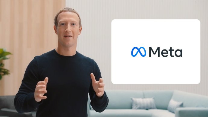 Mark Zuckerberg v čase, keď predstavoval nový názov a nové logo spoločnosti Meta.