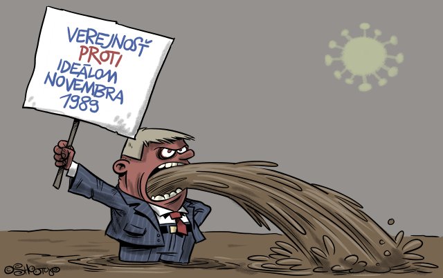 Karikatúra Ukradnutý november z roku 2021.