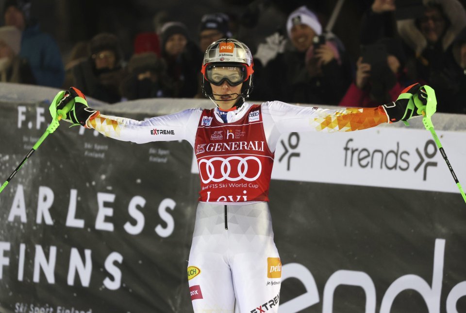 Petra Vlhová v cieli 2. kola slalomu. Foto TASR/AP