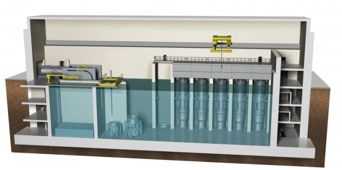 Grafika malých modulárnych reaktorov americkej spoločnosti NuScale. Zdroj - energy-gov/NuScale