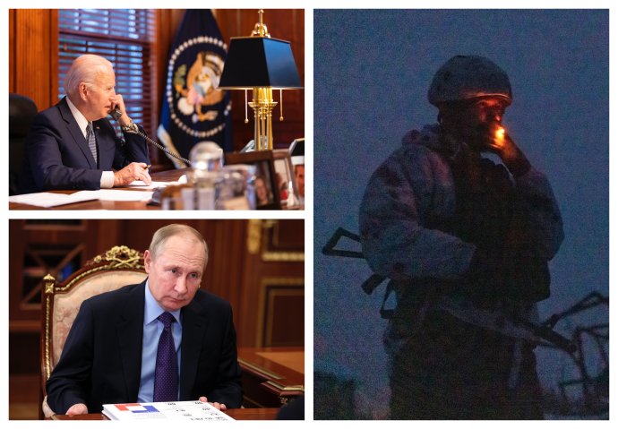 Ukrajinský vojak na Donbase. O budúcnosti Ukrajiny a Európy sa spolu po troch týždňoch znovu rozprával Biden a Putin. Foto - TASR/AP