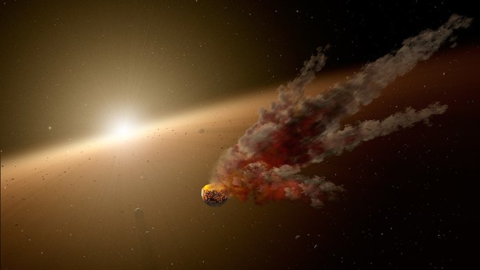 Umelecké stvárnenie kolízie asteroidov. Zdroj-NASA/JPL-Caltech