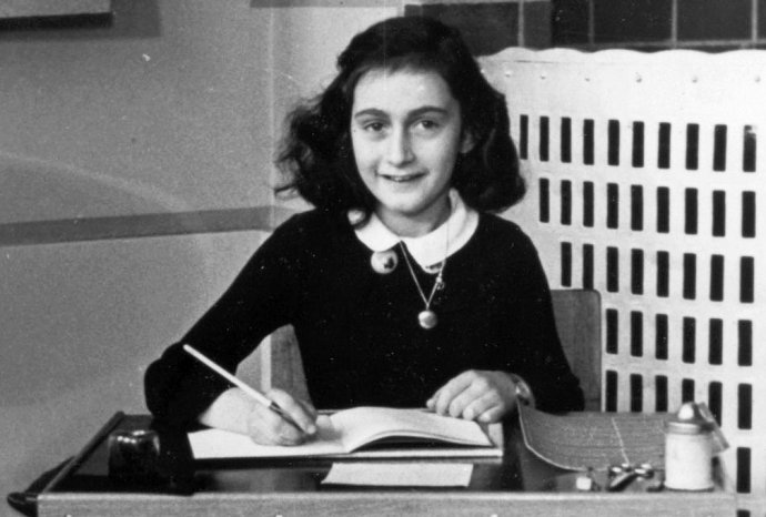 Anna Franková v školskej lavici v roku 1940. Foto - Wikimedia Commons