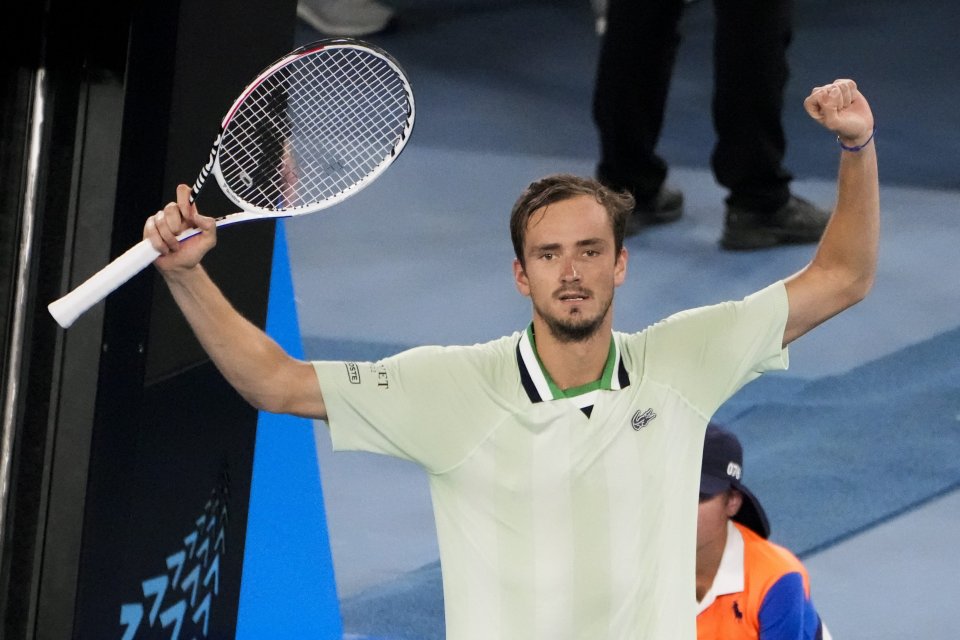 Daniil Medvedev po výhre v semifinále na Australian Open. Foto – TASR/AP