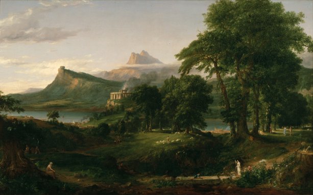 Thomas Cole: Arkadický, čiže pastiersky stav (1834); zo série Púť impéria (1833-1836).