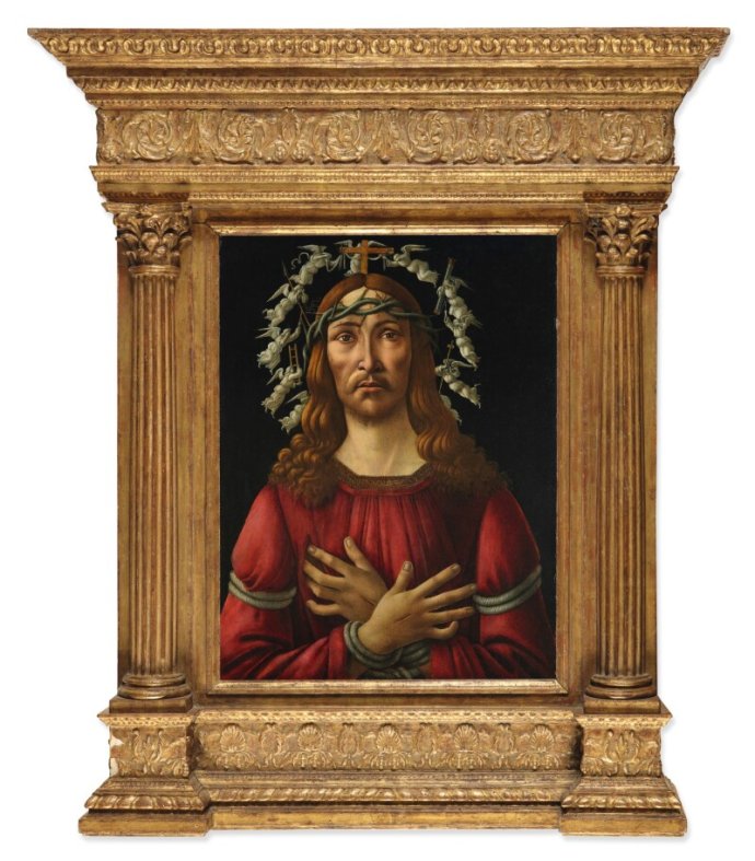 Maľba Sandra Botticelliho Bolestný Kristus. Foto - Sotheby's