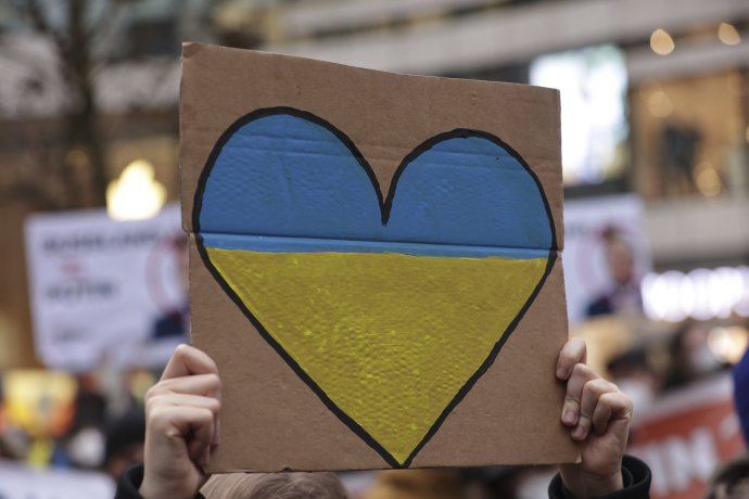 Demonštrácia na podporu Ukrajiny v Nemecku. Foto - TASR/AP