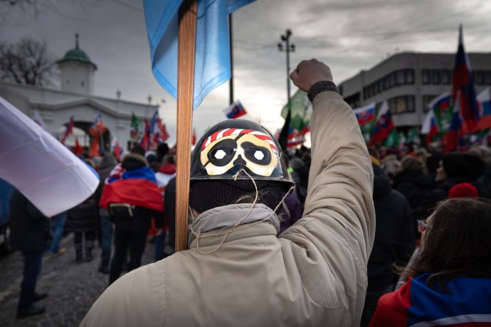 Protest proti obrannej dohode s USA vo februári 2022. Foto N - Tomáš Benedikovič