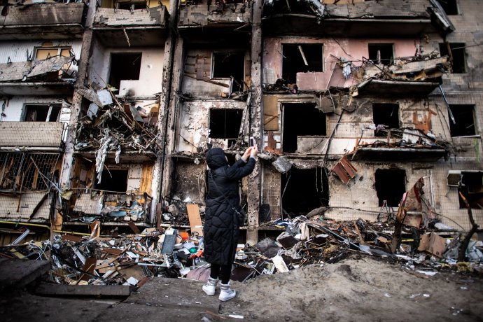 Zbombardovaný Kyjev. Foto N - Vladimír Šimíček