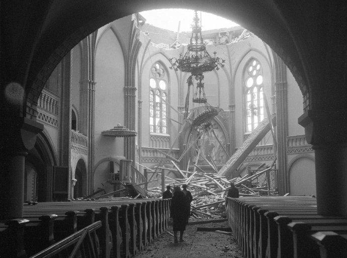 Katedrála vo fínskom Viipuri bola zničená vo februári 1940 po sovietskom nálete. Mesto sa dnes volá Vyborg a je súčasťou Ruska. Foto – Wikimedia Commons, Public Domain