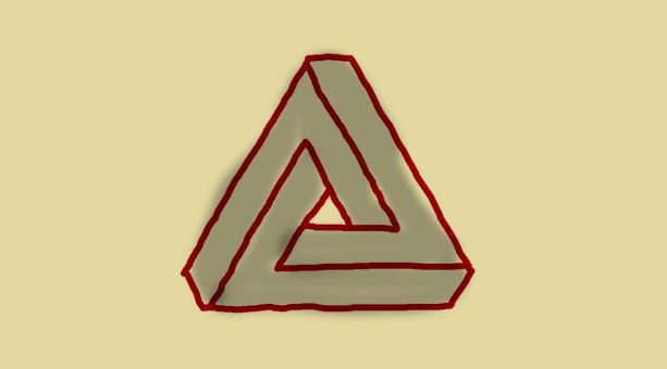 tzv. "Penrose triangle" a.k.a životná mantra slovenského národa (technika kresby: myš + Microsoft Paint)