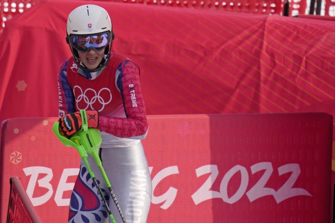 Vlhová po 1. kole olympijského slalomu. Foto - TASR/AP