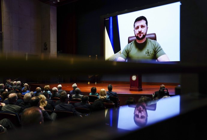 Zelenského prejav v americkom kongrese. Foto – TASR/AP