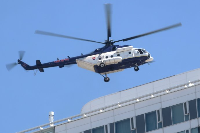 Ruský vrtuľník Mi-171 je jedným z dvoch letuschopných vrtuľníkov letky ministerstva vnútra. Foto - TASR