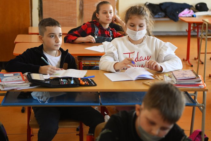 Ukrajinské deti v Spojenej škole Tarasa Ševčenka v Prešove. Ilustračné foto - TASR