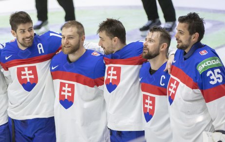 A szlovák válogatott a győztes mérkőzés után. Fotó - TASR