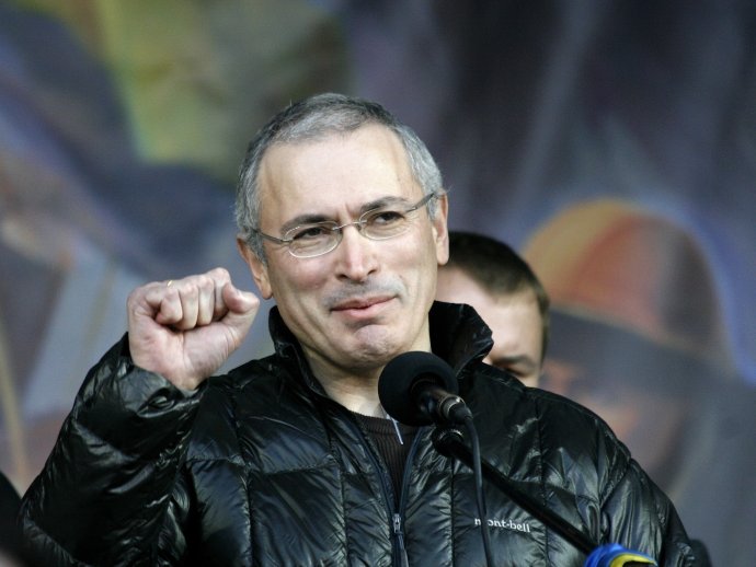 Michail Chodorkovskij počas protestov na Majdane v Kyjive. Foto - Wikimedia Commons/VO Svoboda, CC BY 3.0