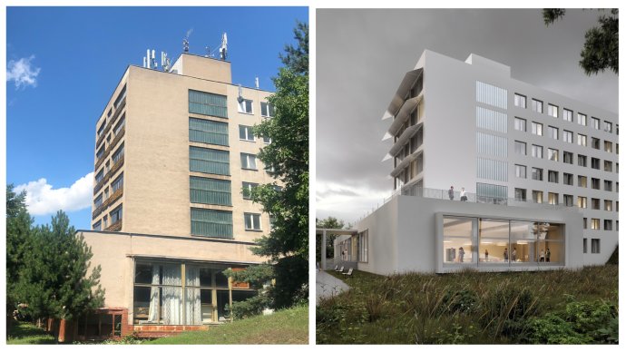 Dnešná podoba školy a ako by mala vyzerať po obnove. Foto a vizualizácia – bratislavský magistrát