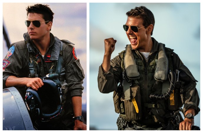 Nájdi 10 rozdielov - Tom Cruise vo filme z roku 1986 v novej verzii. Foto - imdb.com