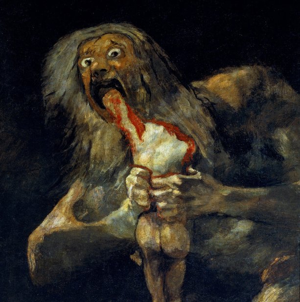 ("Saturn požiera svojho syna", Francisco de Goya, 1819-1823, zdroj: https://en.wikipedia.org/)