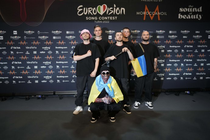 Kalush Orchestra po víťazstve v Eurovízii. Foto - TASR/AP
