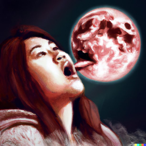 Vygenerovala umelá inteligencia DALL·E (writer howling at the moon made of meat digital art)