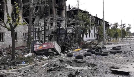 Lysyčansk, ktorý zničili ruskí okupanti. Foto – ap/tasr