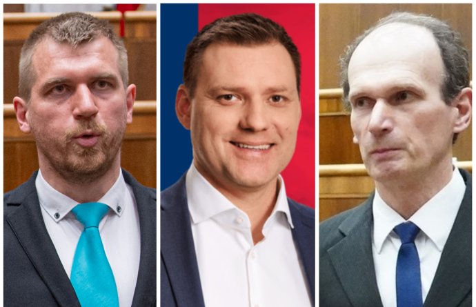 Tarabovcami sú traja poslanci Filip Kuffa, Tomáš Taraba a Štefan Kuffa, ktorý sa dostali do parlamentu na kandidátke ĽSNS. Foto tasr