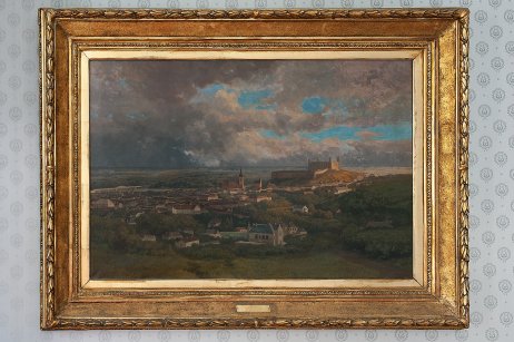 Keleti, Gusztáv: Pohľad na Bratislavu (1900), plátno, olej, 101 x 150 cm. Foto – archív GMB