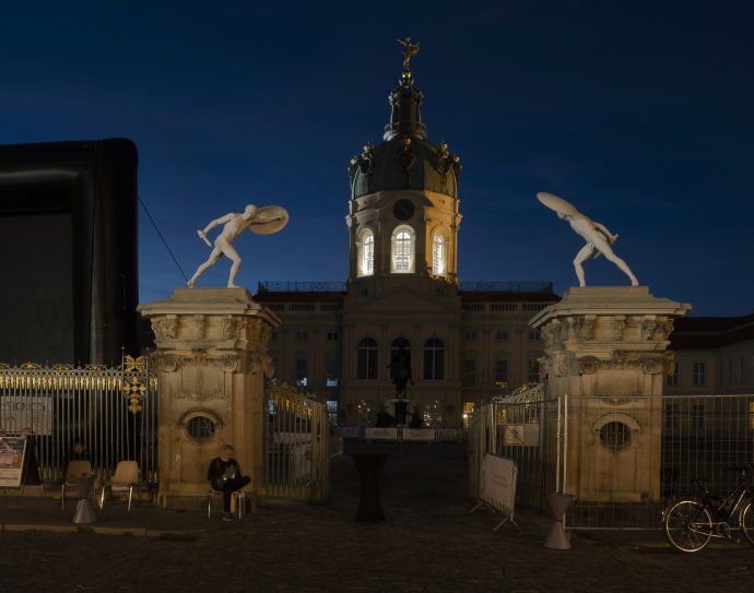 Charlottenburgský palác v Berlíne už nie je osvetlený, mesto šetrí energie. Foto - TASR/AP