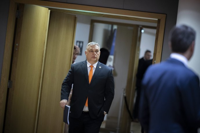 Orbán Viktor a március 24-i EU-csúcson Brüsszelben. Fotó – Fischer Zoltán / Miniszterelnöki Sajtóiroda