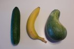 Šalátová uhorka, banán, tekvica