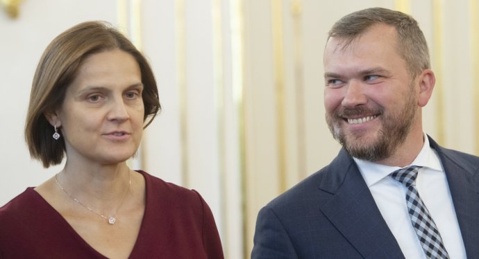 Mária Kolíková a jej nástupca na poste ministra spravodlivosti Viliam Karas. Foto - TASR