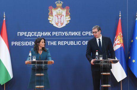 Novák Katalin és Aleksandar Vučić, Belgrád, 2022. szeptember 9. Fotó - MTI