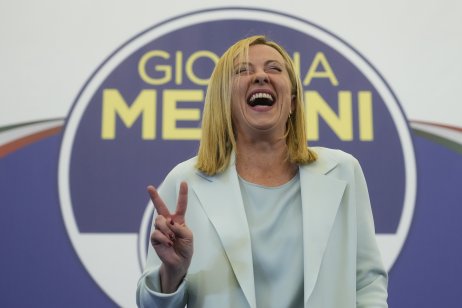 Giorgia Meloniová po volebnom víťazstve. Foto – TASR/AP