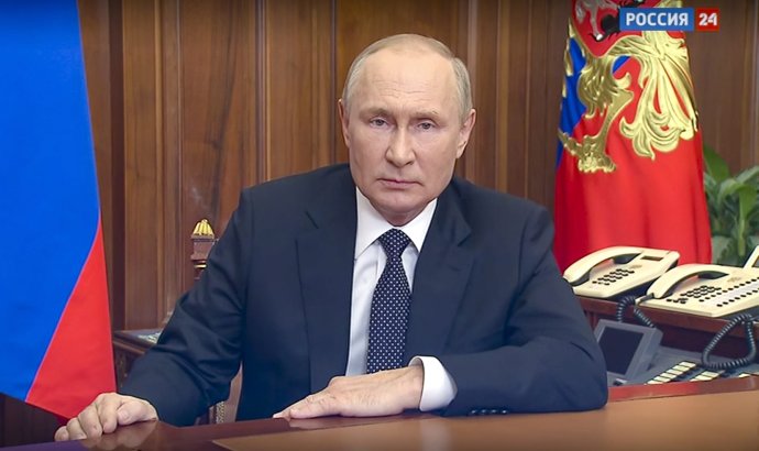 Vlagyimir Putyin a mozgósítás bejelentésekor. Fotó - AP