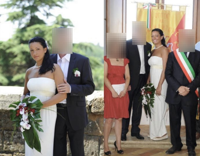 Maria Adela sa v lete 2012 vydala za svojho talianskeho priateľa. V skutočnosti to bol Rus s falošným pasom, ktorý zomrel rok po svadbe. Foto - Bellingcat