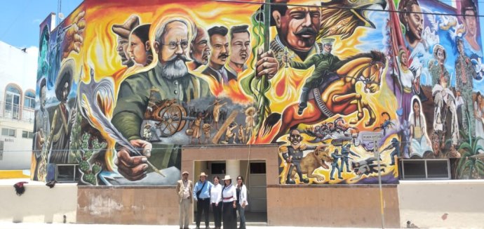Nástenná maľba mexického umelca a muralistu Jesúsa Rodrígueza Arévalu a jeho kolegov muralistov zo Školy muralizmu Siqueiros. Foto - archív JRA