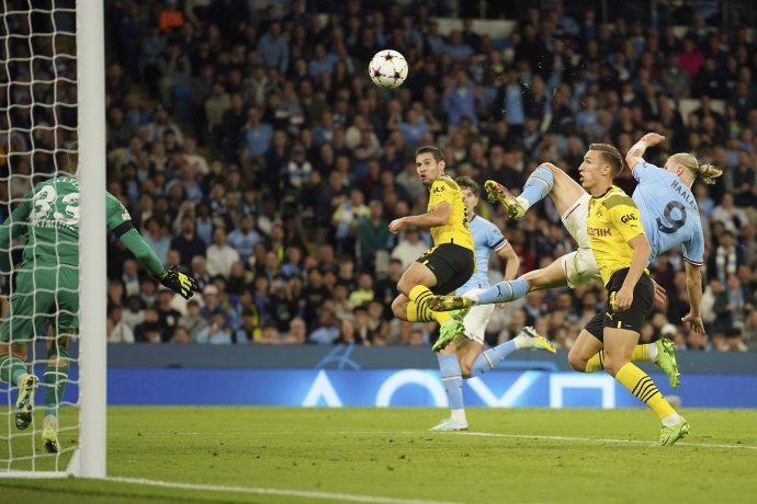 Haalandov víťazný gól proti Dortmundu. Foto - TASR/AP