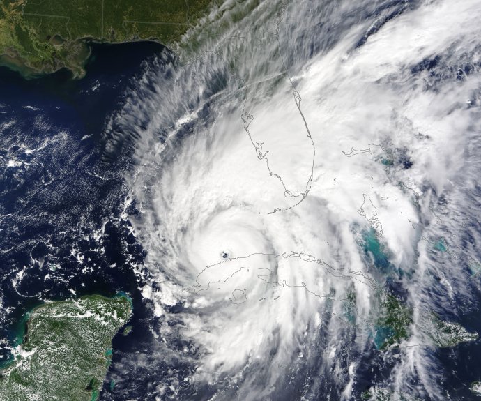 Hurikán Ian tesne po tom, čo zasiahol Kubu a zamieril k Floride. Foto - NASA