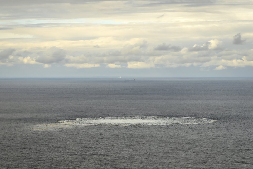Únik plynu z plynovodu v Baltskom mori. Foto - TASR/AP