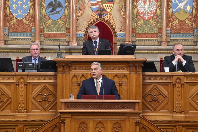 Orbán Viktor 2022. szeptember 26-án a Parlementben. Fotó – MTI / Máthé Zoltán