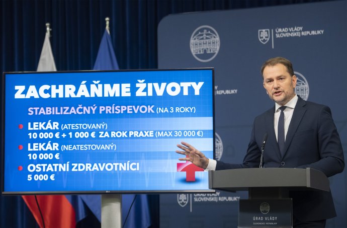 Minister financií Igor Matovič po tohtotýždňovom zasadnutí Ústredného krízového štábu. Foto - TASR